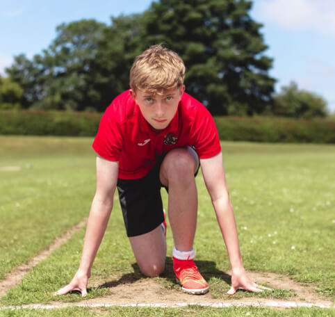 Student running